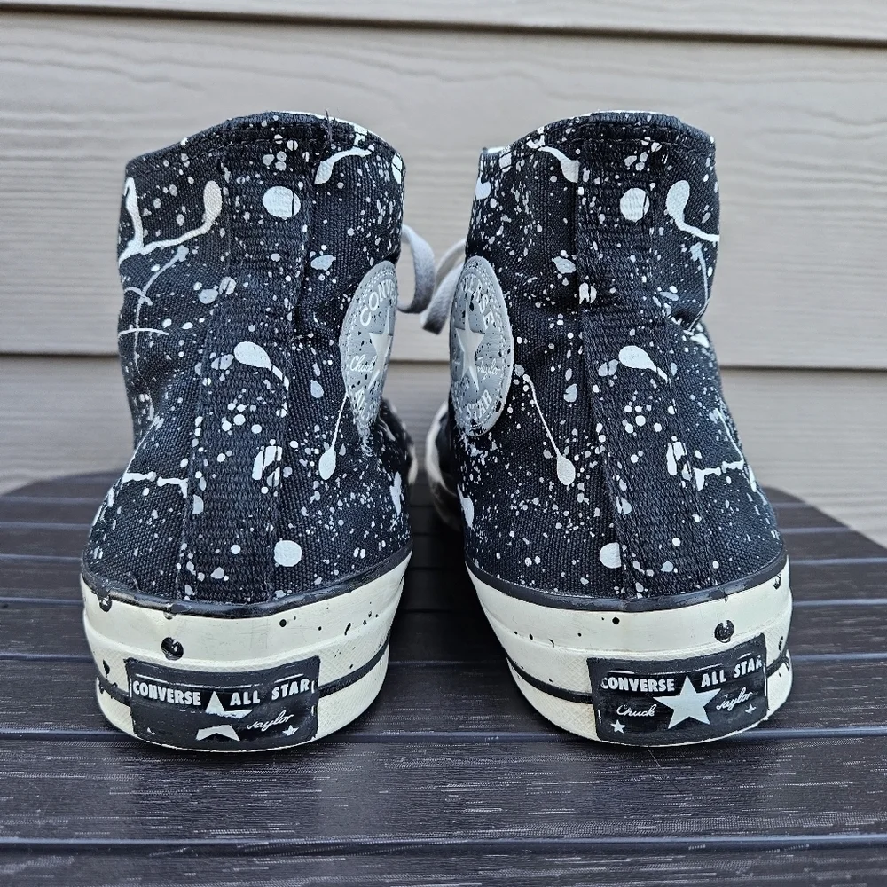 Converse Chuck 70 High Archive Paint Splatter x Black White 8.5 -10.5 Hi A01171C - Picture 6 of 16